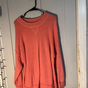 Aerie Warm Coral Crew Neck Sweater